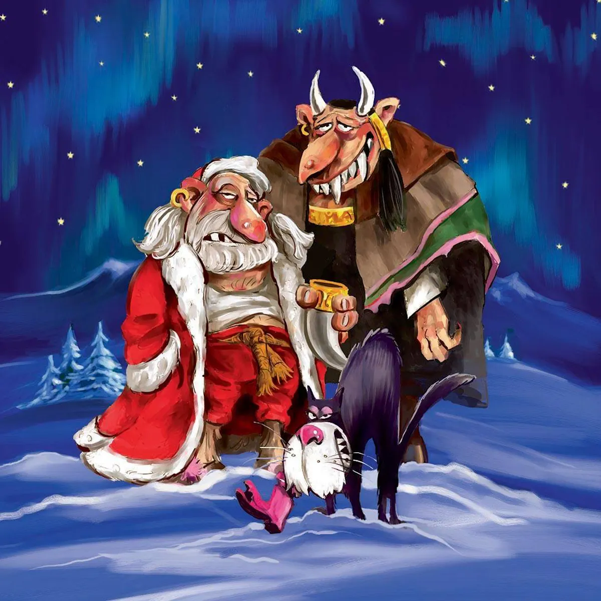 Gríla, leppalúði and their cat, Santa Claus parents