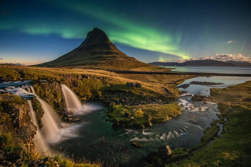 Aurores boréales en Islande