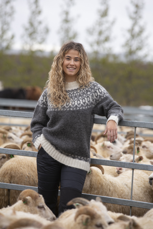 Fróði Icelandic Gemusterter Wollpullover