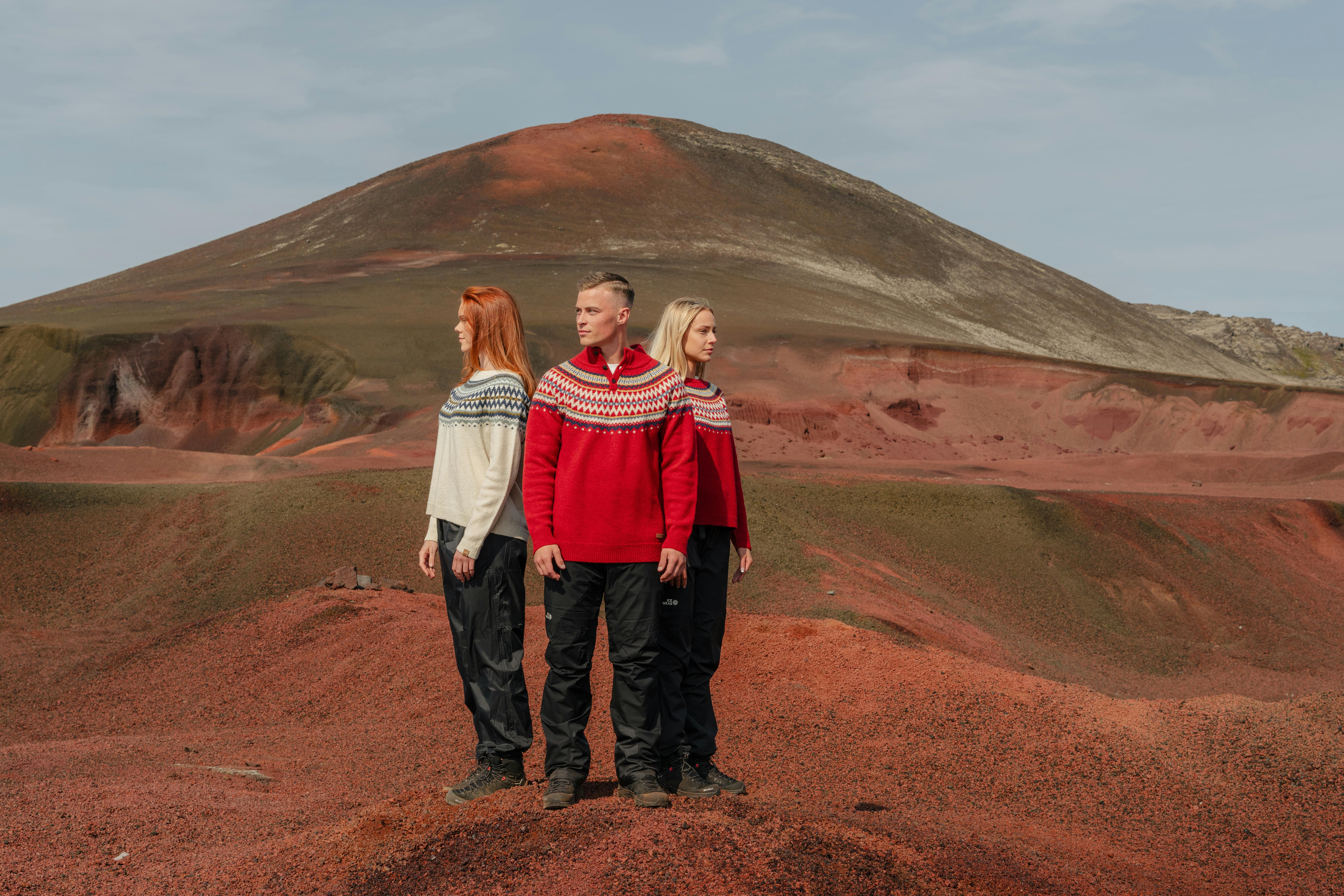 people in Rauðisandur, unique red sand in Snæfellsnes