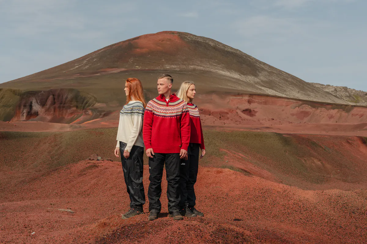 people in Rauðisandur, unique red sand in Snæfellsnes