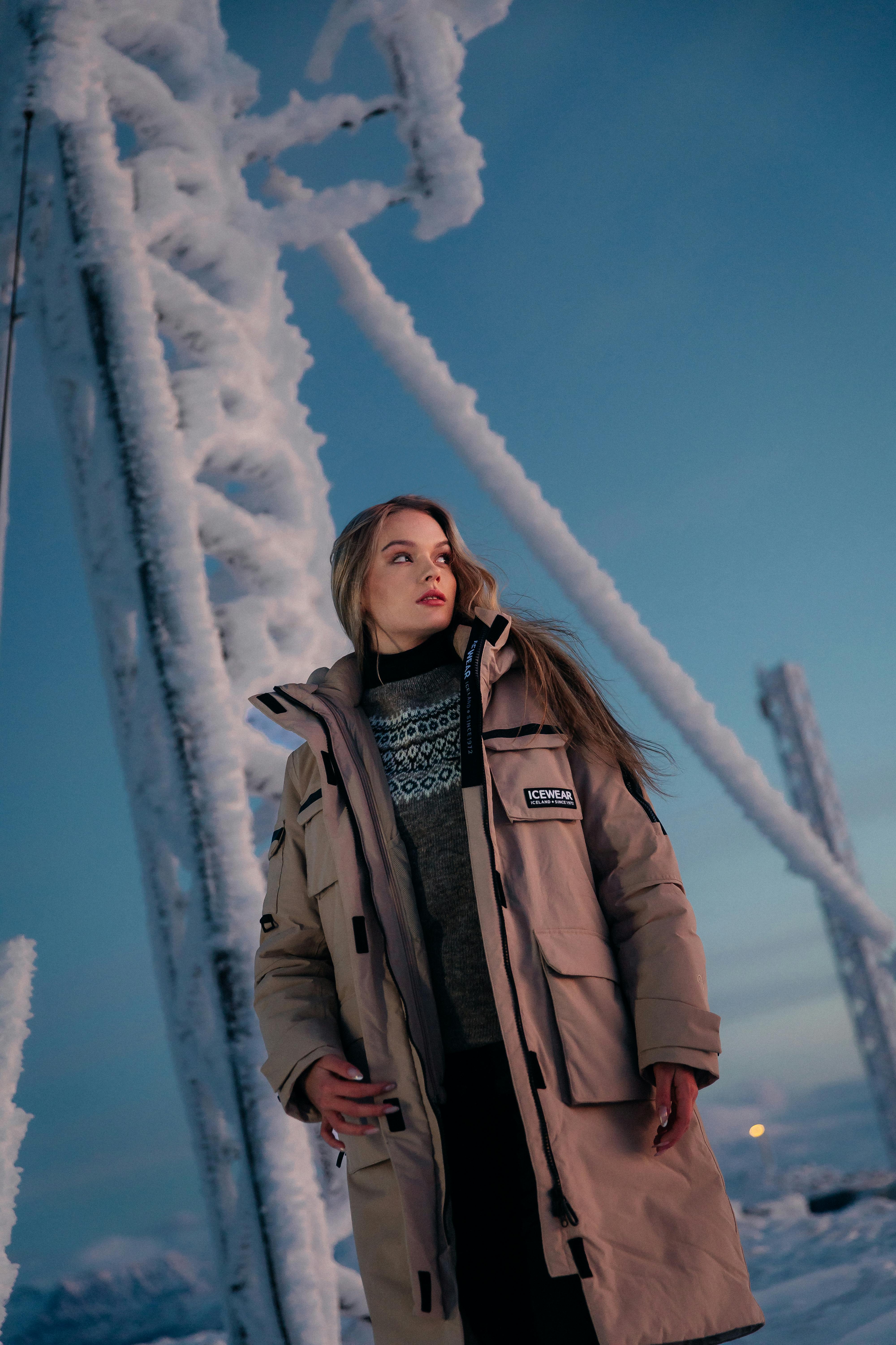 woman in cold snowy place