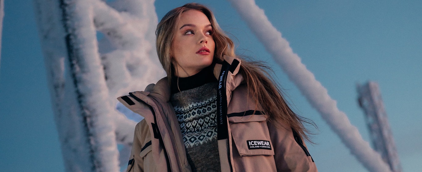 woman in cold snowy place