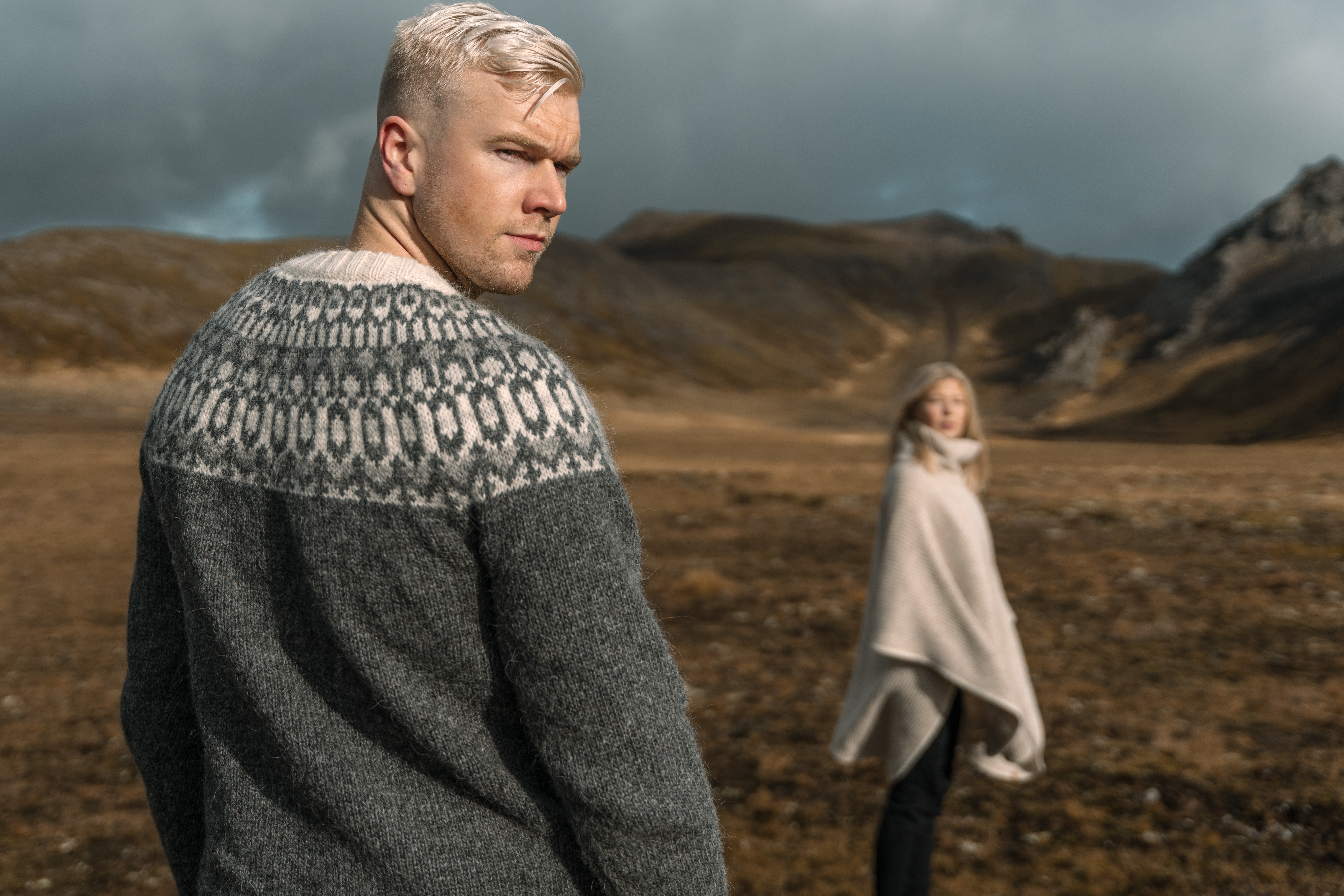 Fróði Icelandic Gemusterter Wollpullover
