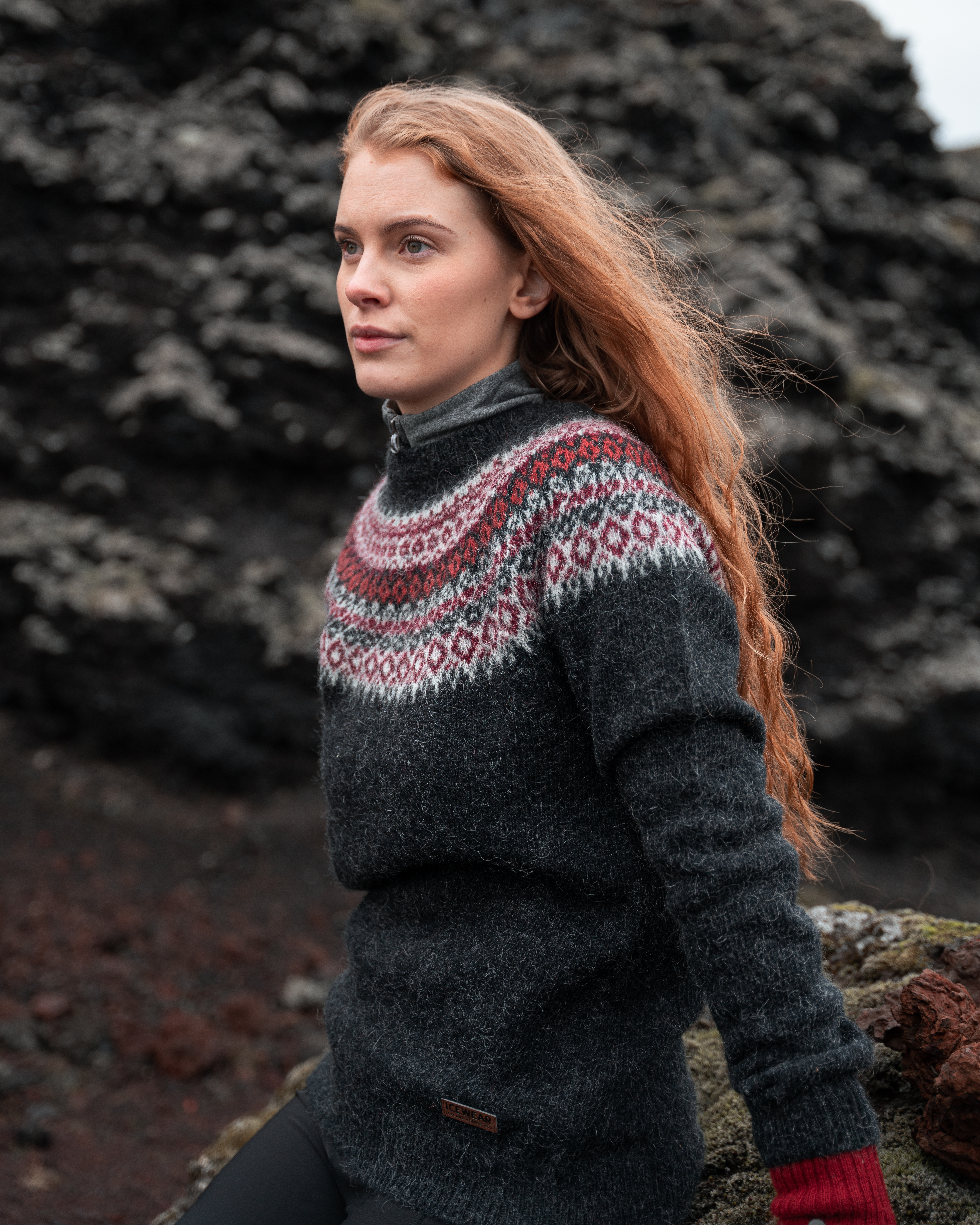 Fagradalsfjall Pull Traditionnel en Laine Islandaise pour femmes