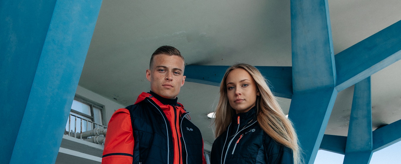 couple in outdoor outfit in Reykjavík