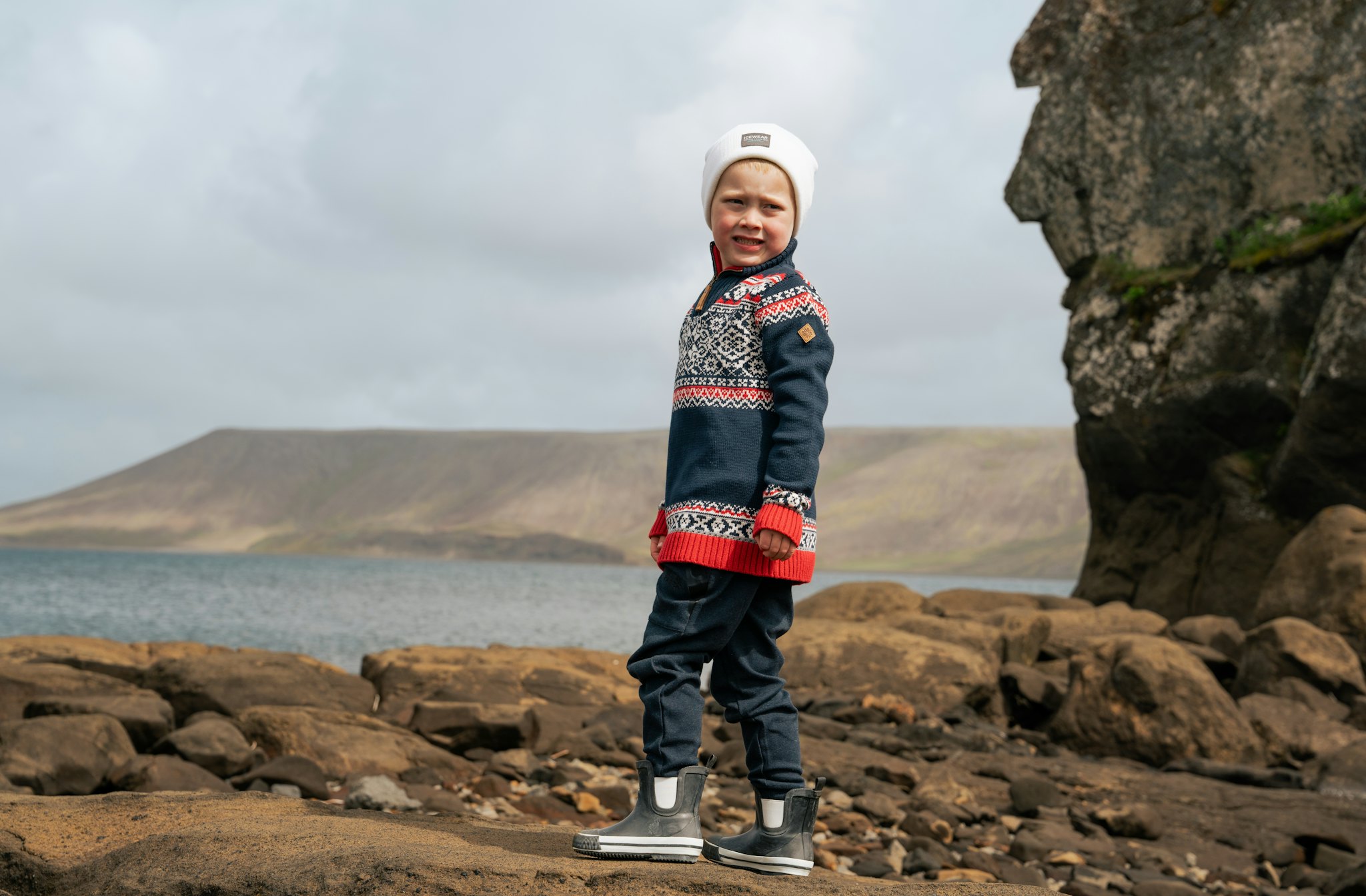 boy by the Icelandic sea