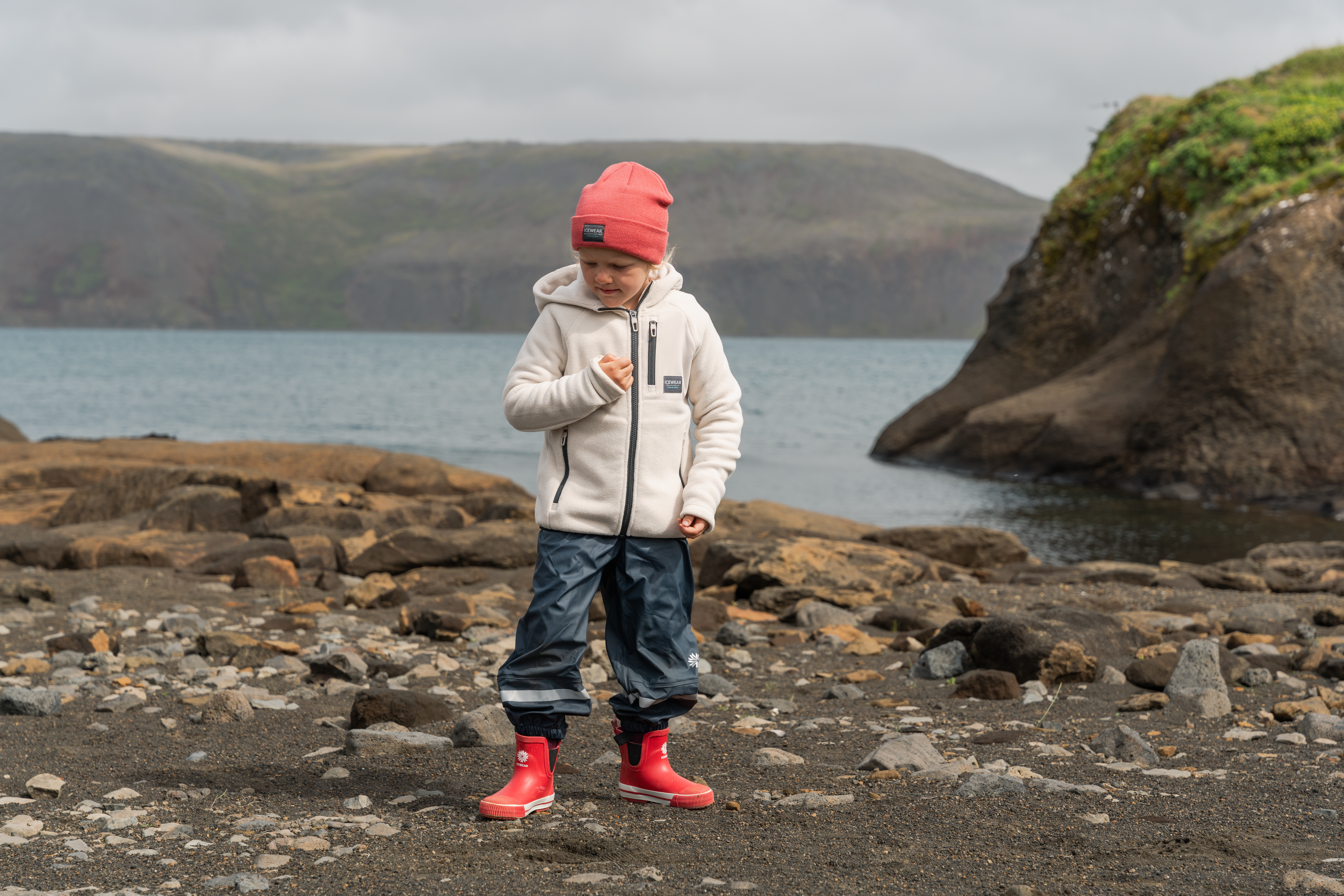 kid by the Icelandic sea