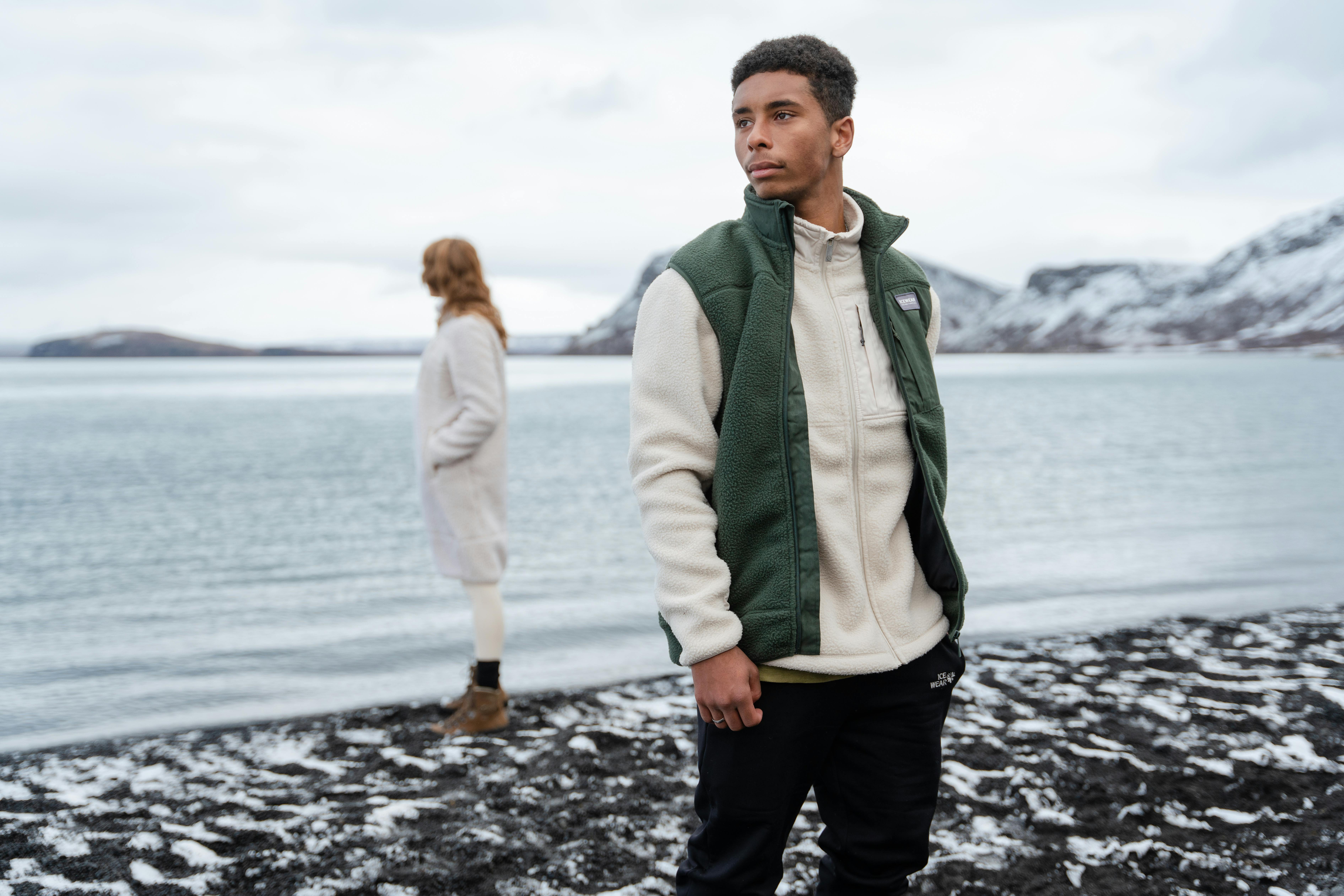 man and woman on the beach