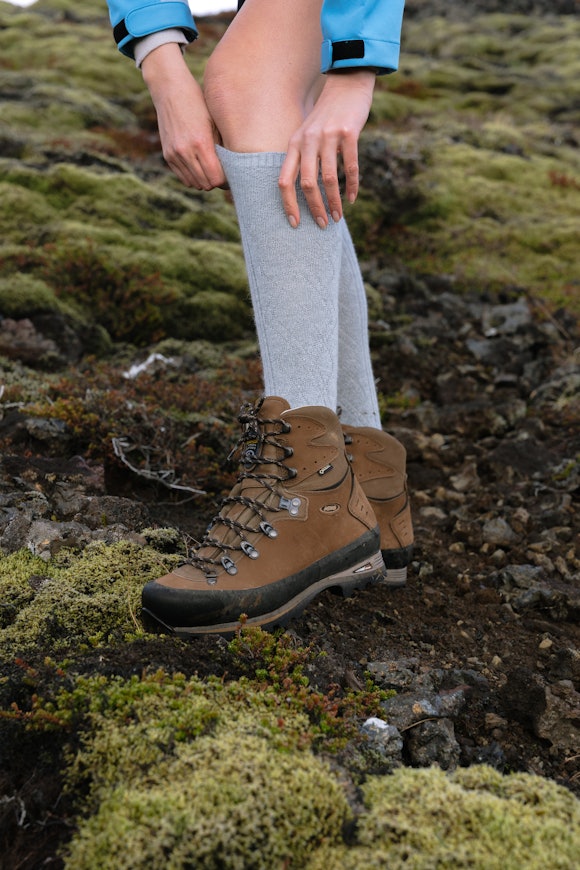 Icelandic wool socks used in hiking