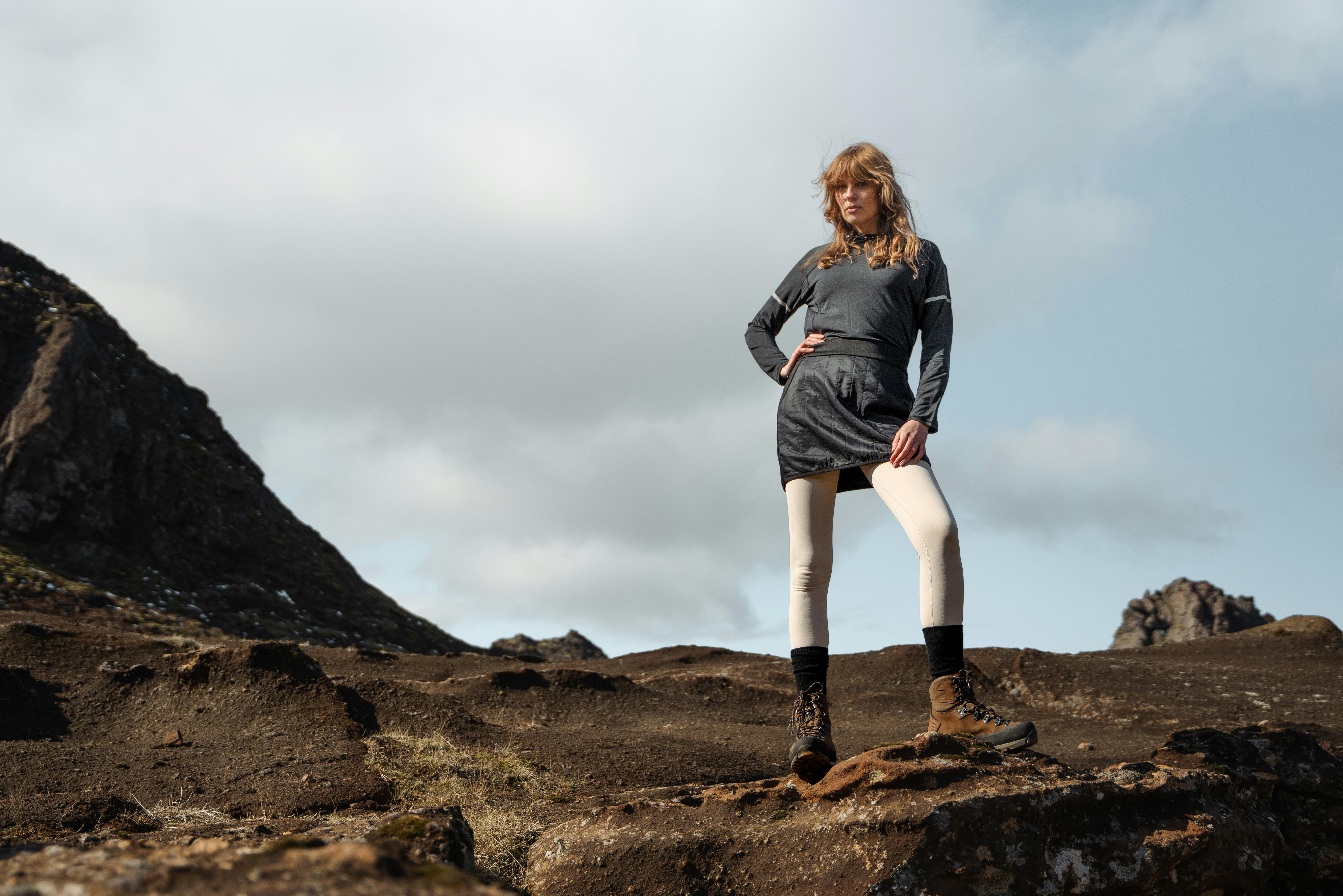 Woman up on a mountain