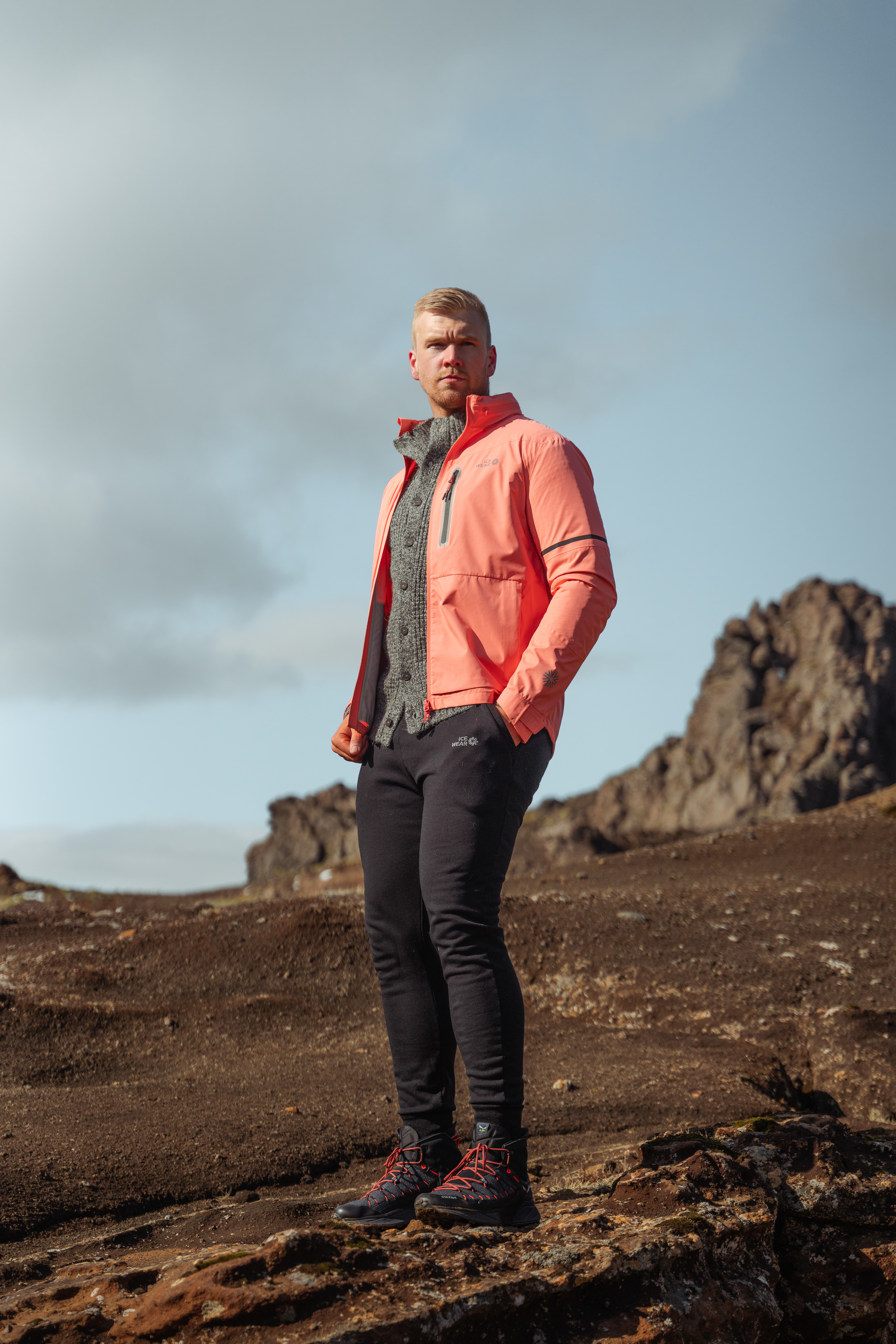 Skógafoss men´s shell jacket with hat