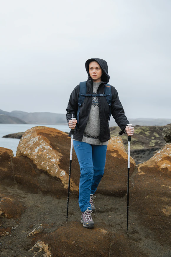 woman hiking in Iceland