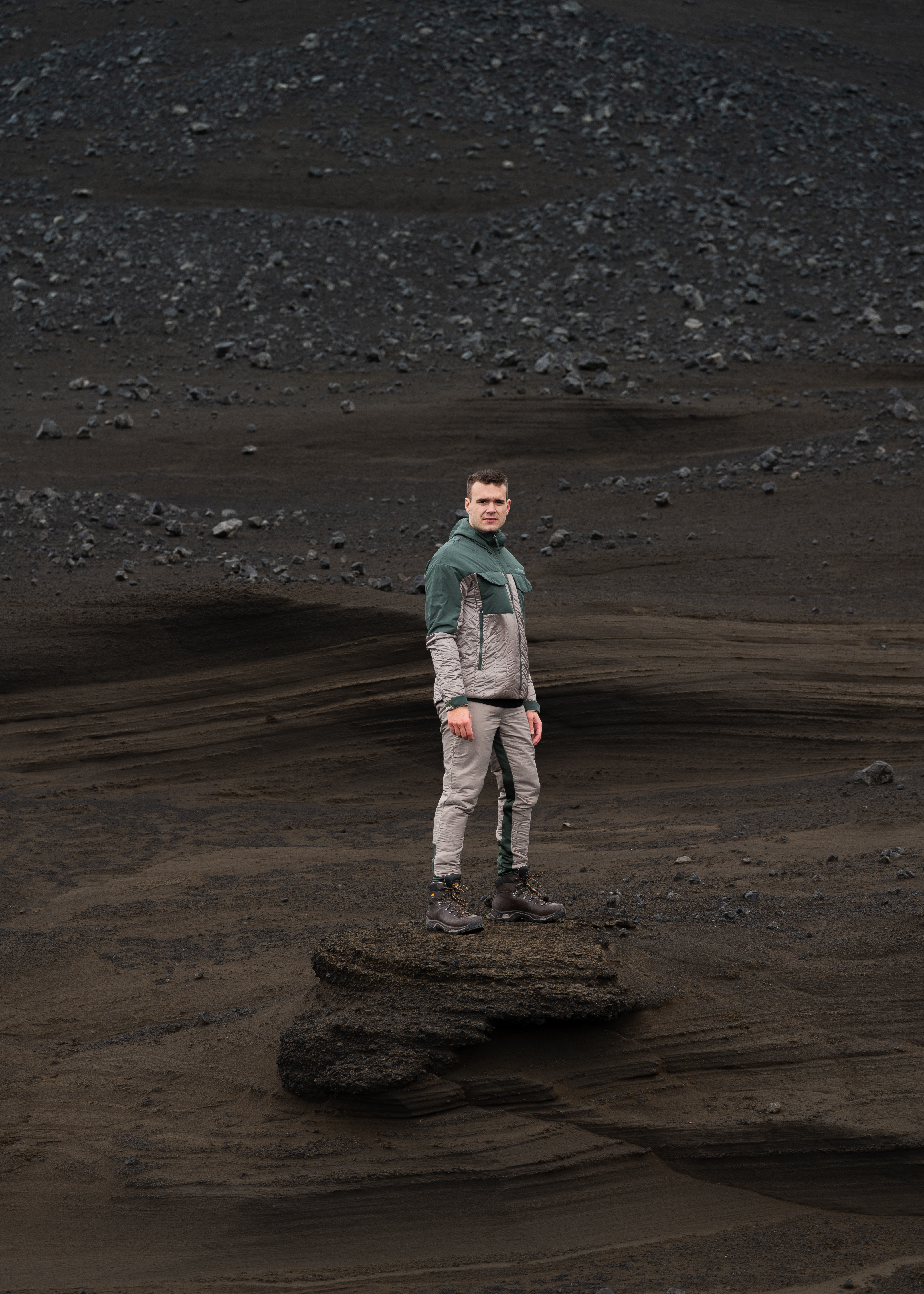 man in a sandy nature in Iceland