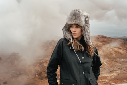 woman at Icelandic hot springs