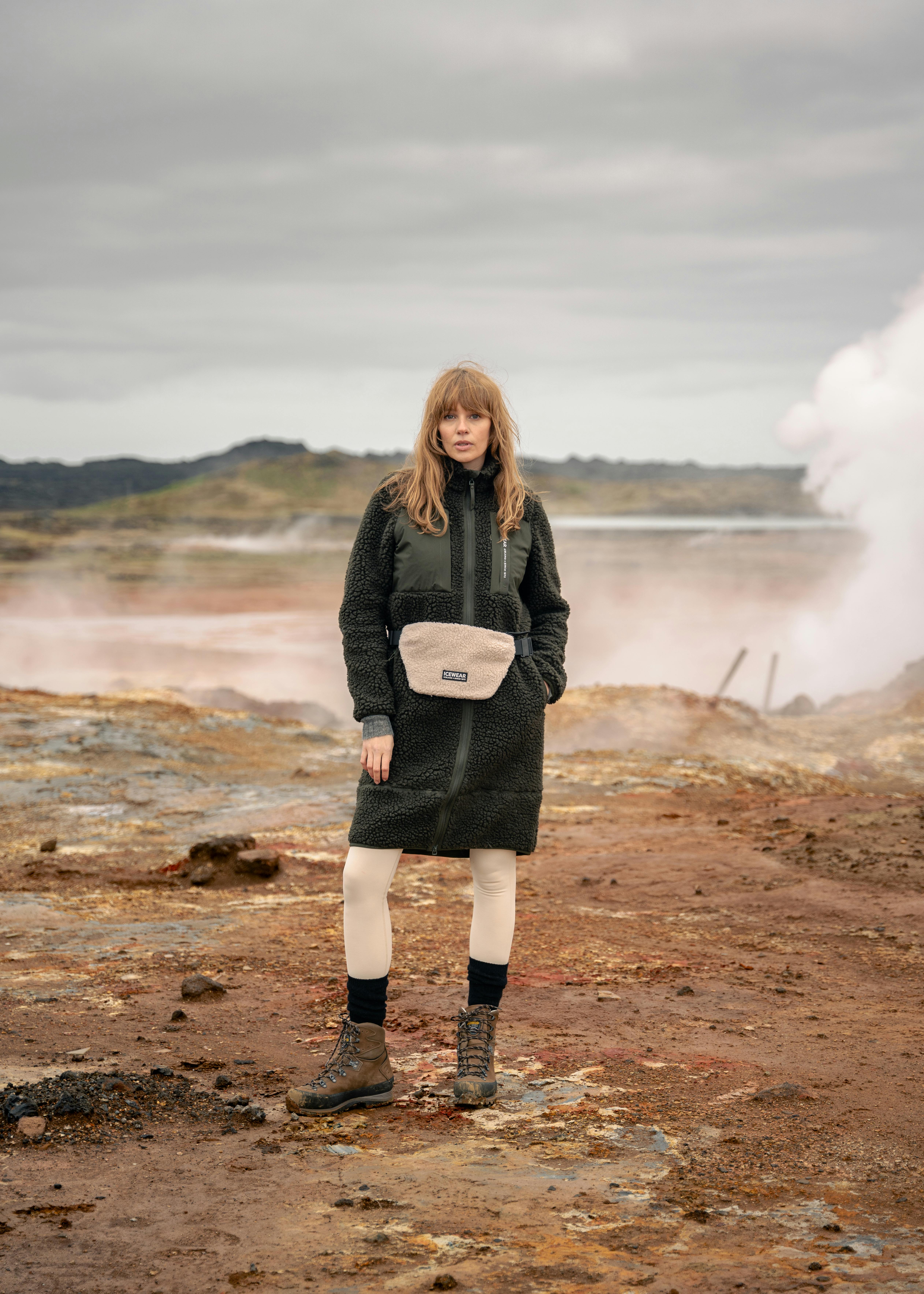 woman in hot spring nature in Iceland