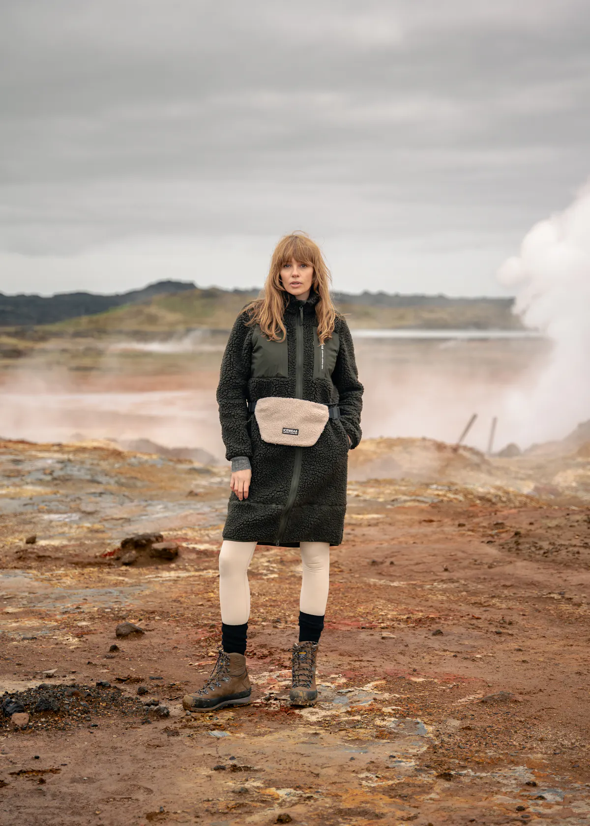 woman in hot spring nature in Iceland