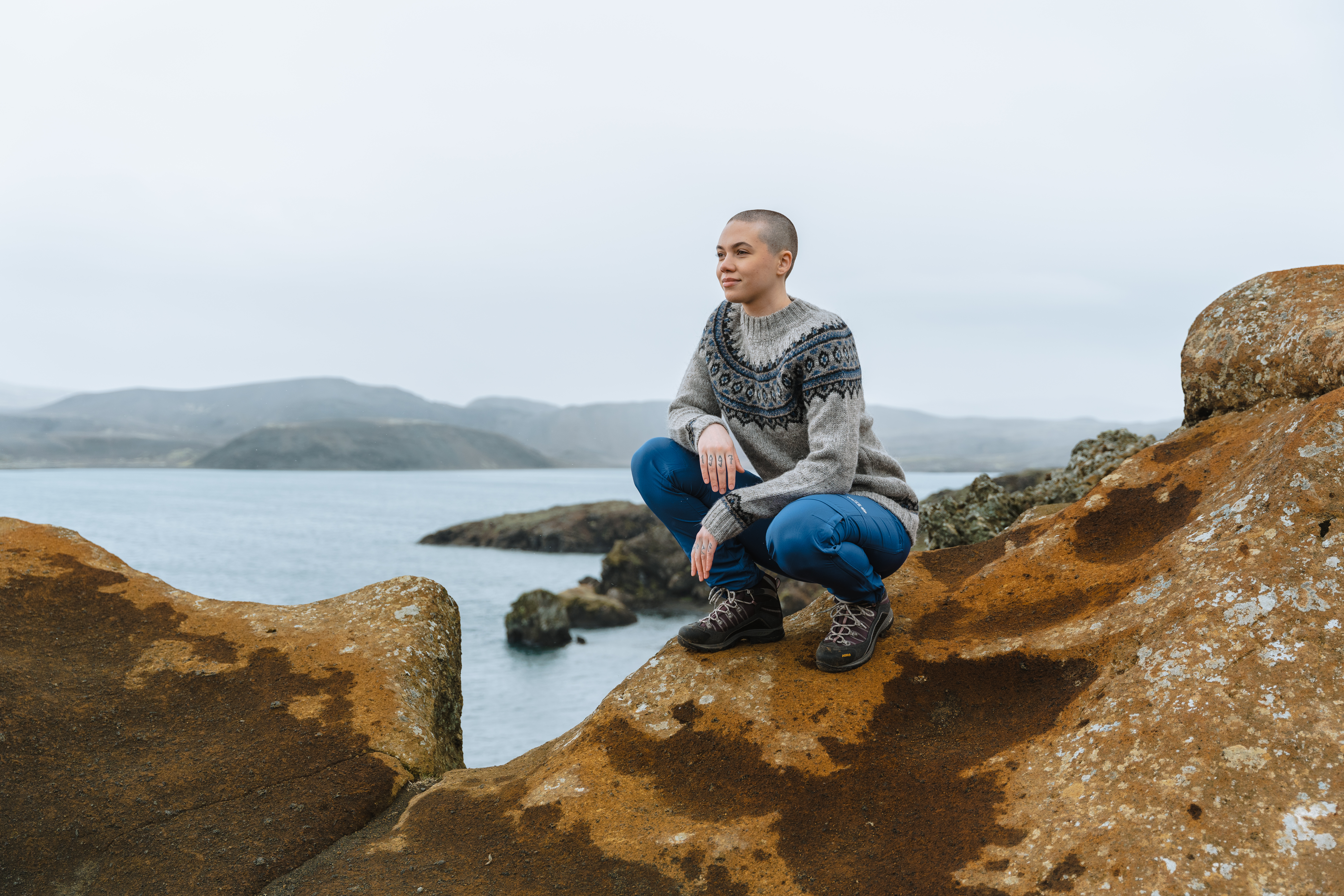 woman on a cliff