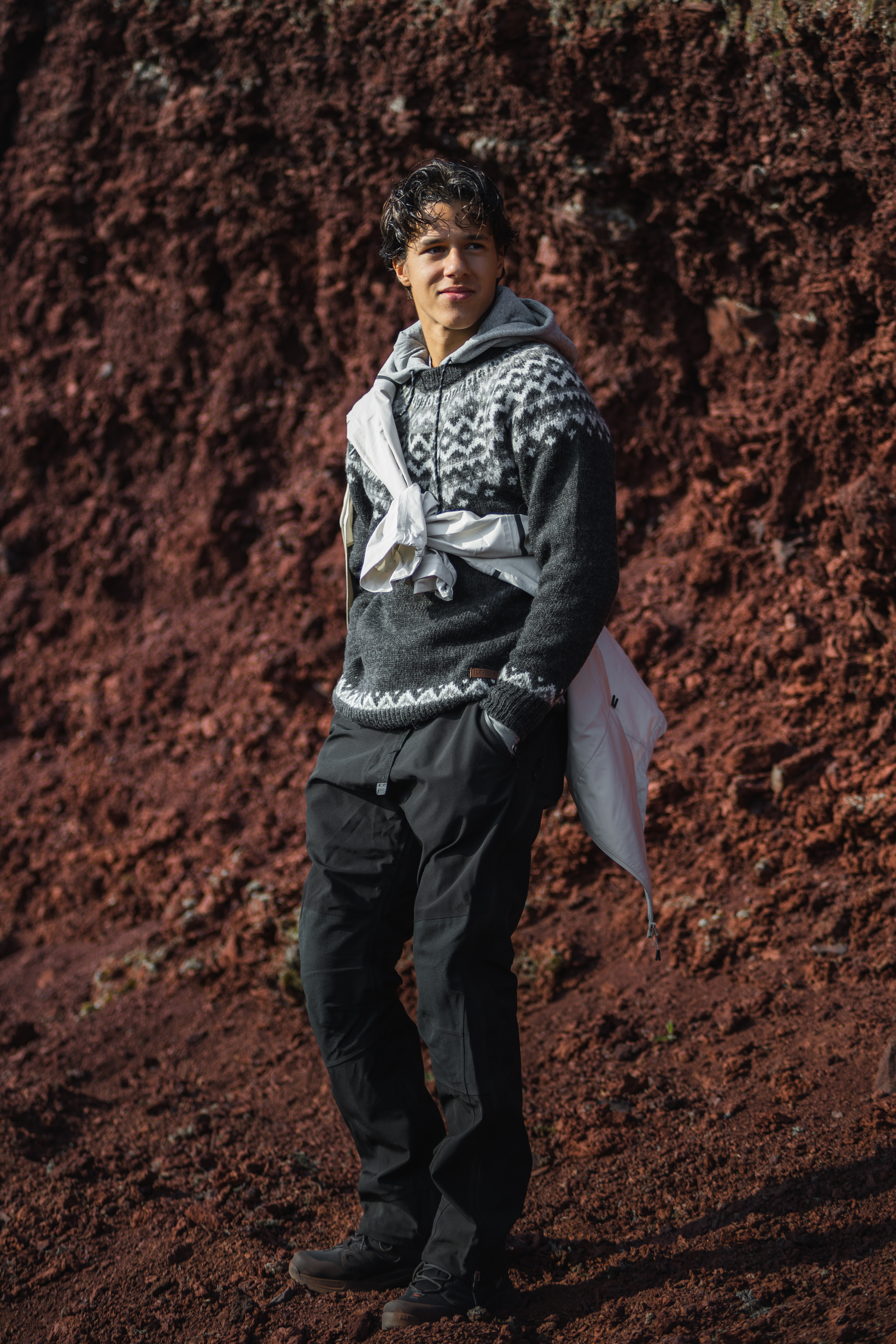 Skjaldbreiður wollpullover mit isländischem muster