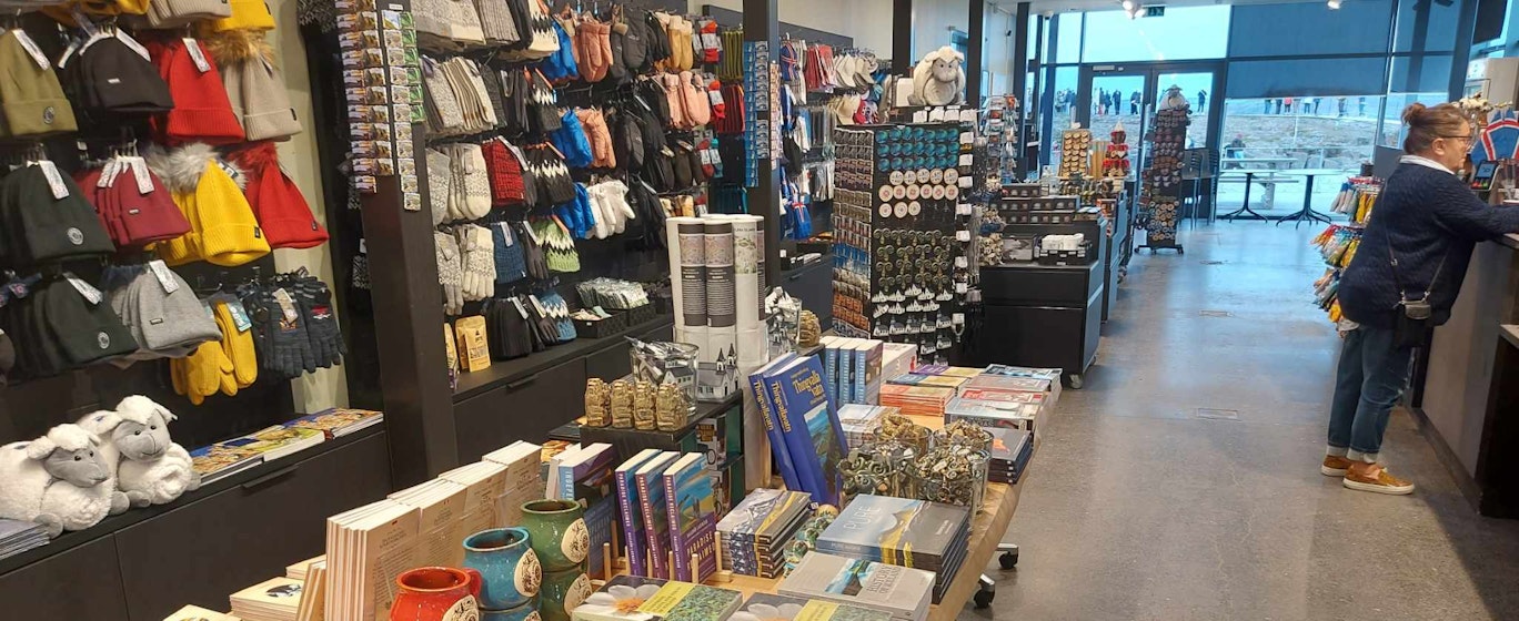 inside Icewear store in Þingvellir