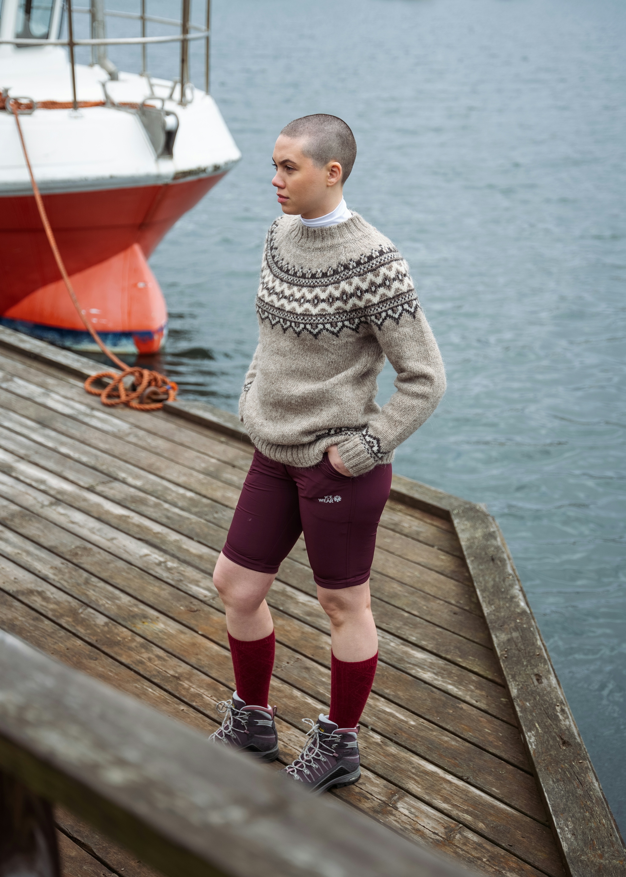 iceland-woman-wool-sweater-shorts-socks.jpeg