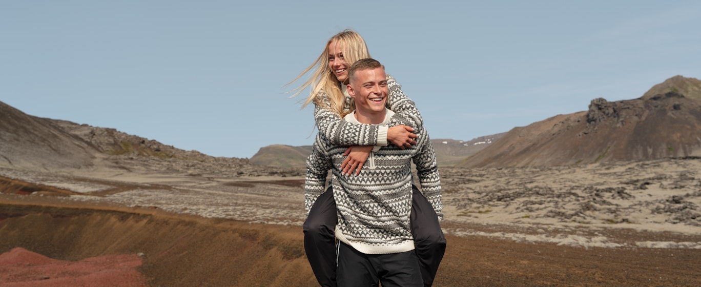 couple having fun in the high lands