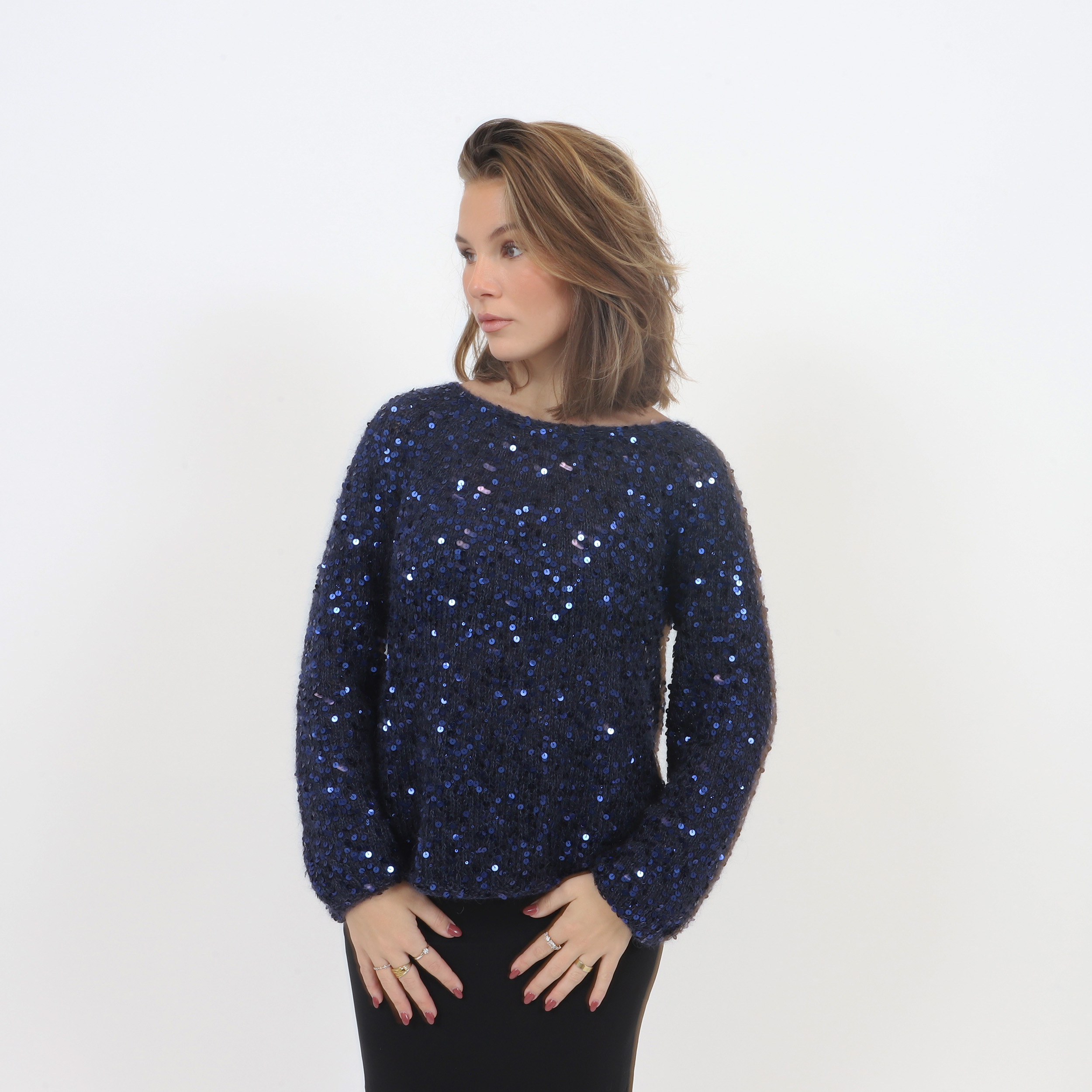 Glitrós sequin sweater knitting pattern
