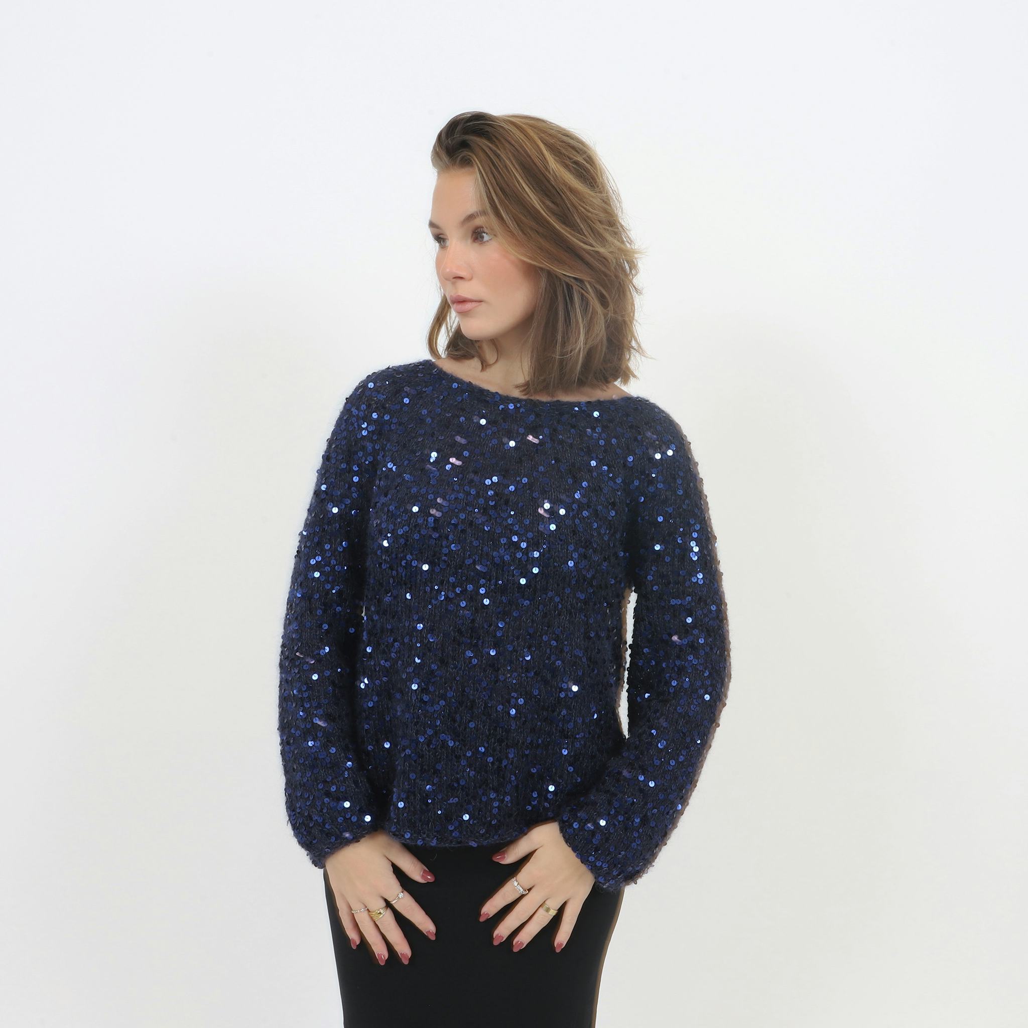 Glitrós sequin sweater knitting pattern