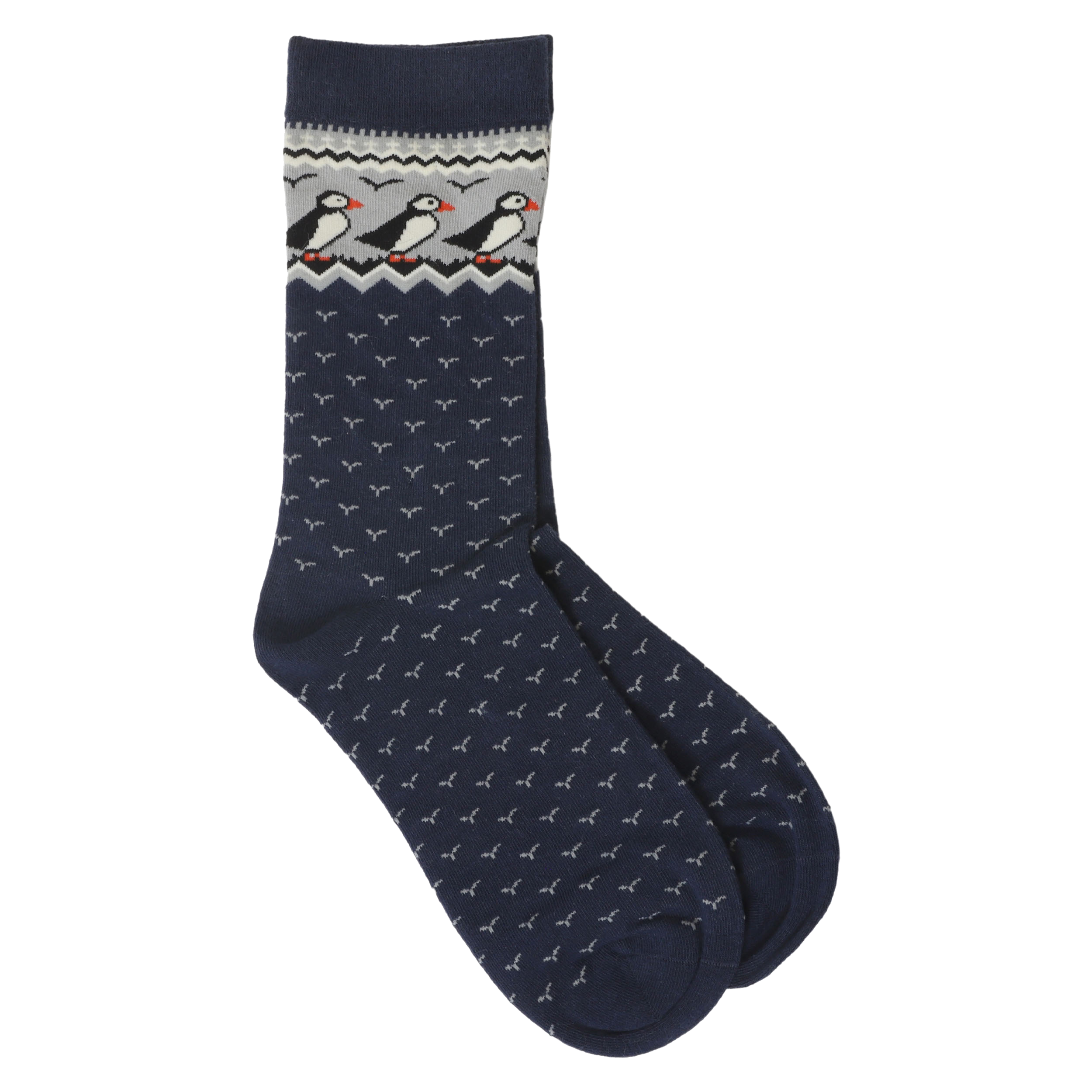 Lundaberg Bómullarsokkar með lunda mynstri