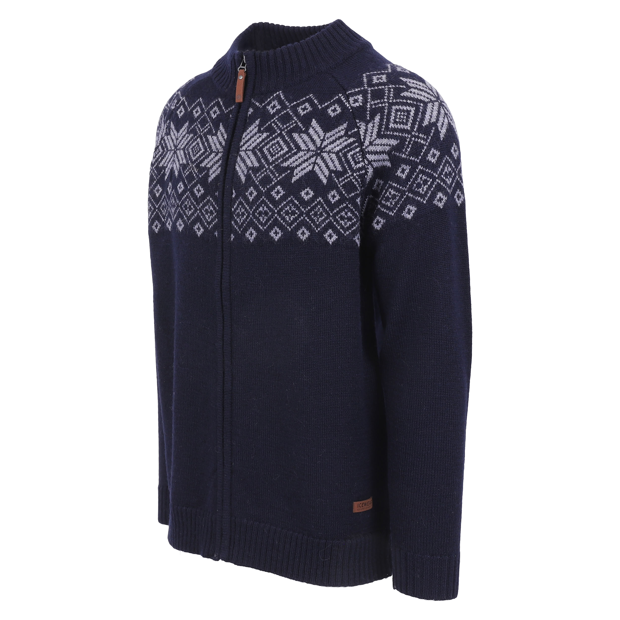 DAGUR rennd ullarpeysa með norsku mynstri DAGUR rennd ullarpeysa með norsku mynstri